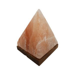 SaltCo Salt Crystal Lamp Pyramid Wooden Base_