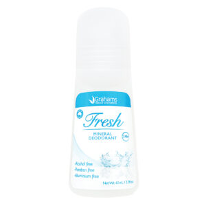 Grahams Natural Mineral Deodorant Roll On Fresh 65ml_
