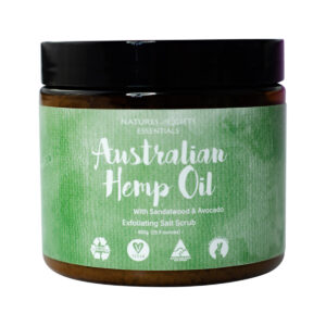 Clover Fields NG Essent Aust Hemp Oil Exfol Salt Scrub 450g_