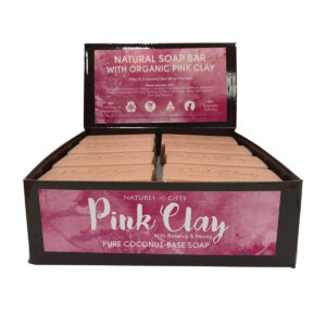 Clover Fields NG Essent Pink Clay Soap 150g x 16 Display_
