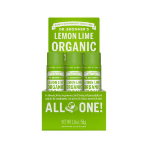 Dr. Bronner's Organic Lip Balm Lemon Lime Loose 4g x 12 Display_