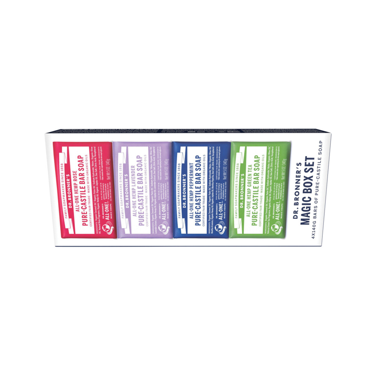 Dr Bronner's Magic Box Set - 4 Soap Bar Pack