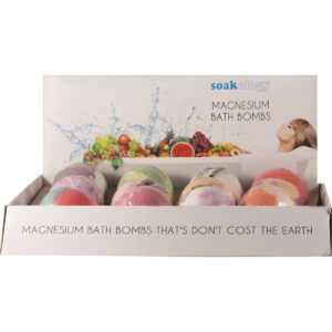 SaltCo Soakology Magnesium Bath Bomb Mixed x 12 Display_