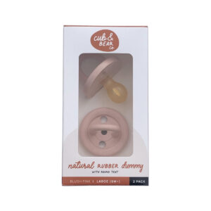 Cub Bear Co Rubber Dummy Round Large Pink Twin_