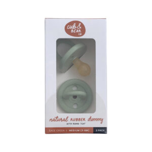 Cub Bear Co Rubber Dummy Round Medium Green Twin_