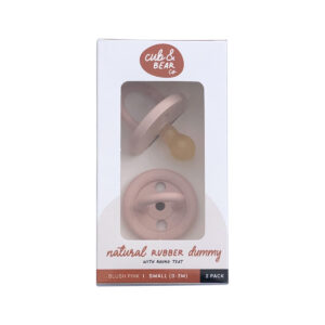 Cub Bear Co Rubber Dummy Round Small Pink Twin_