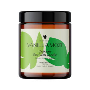 Vanilla Mozi Candle Soy Wax Outdoor Spearmint and Vanilla 175ml_