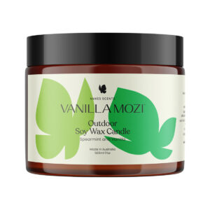 Vanilla Mozi Candle Soy Wax Outdoor Spearmint and Vanilla 500ml_