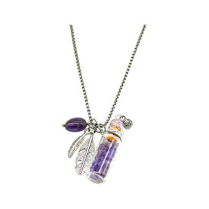Amrita Aroma Necklace Crystal Bottle Amethyst Purify 10ml Pk_