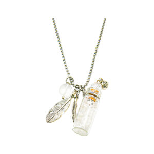 Amrita Aroma Necklace Crystal Bottle Clear Quartz Purify 10ml Pk_