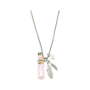 Amrita Aroma Necklace Crystal Bottle Rose Quartz Purify 10ml Pk_