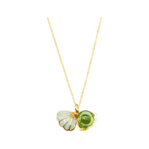 Amrita Aroma Necklace Gold Green Shell Electric Lime Purify 10ml Pk_