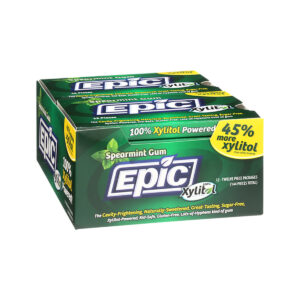 Epic Gum Xylitol Spearmint 12 Piece Blister Pack x 12 Display_