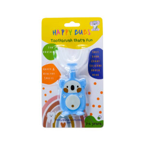 Happy Bubs Toothbrush Silicon U Shape Bear Blue_