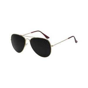 Natural Eye Care Glasses Pinhole Metal Frame Aviator Gold_